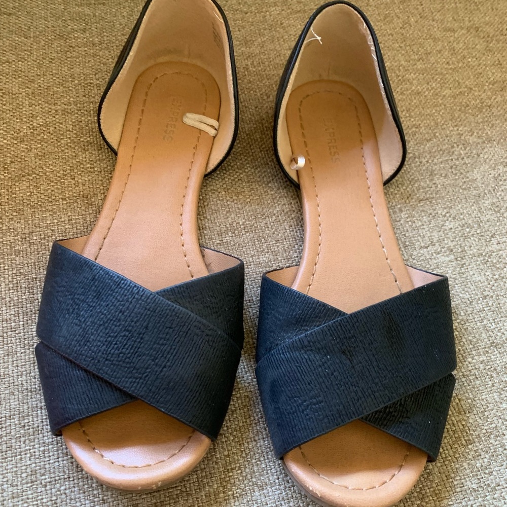 Black slip on sandals from Express